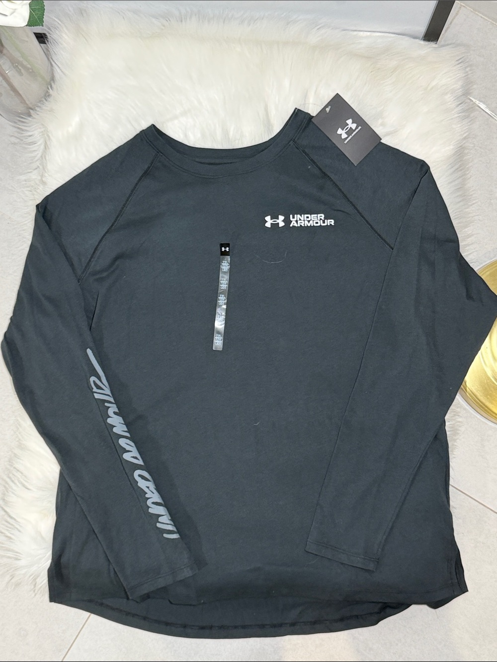 NWT Under Armour Womens Long Sleeve Performance Crew Neck Shirt Black - XL